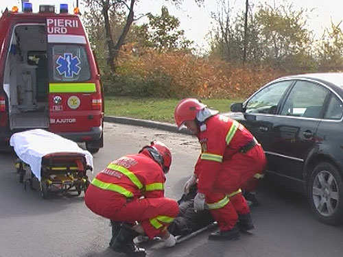 Foto accident motociclist Dacia Service Baia Mare (c) eMaramures.ro